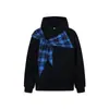 Cuatro Hermanos de Fuego Buee Diseño de Nicho Chal a Cuadros Sudadera con Capucha Falsa de Dos Piezas Unisex Marca de Moda Suelta Casual Sudadera con Capucha