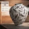 Adorno cerámico rústico pintado a mano con patrón de tinta estilo chino para mesa de sala de exhibición, jarrón estilo chino nuevo con ramas largas y flores secas, portaflores artístico inspirado en Zen