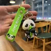 Colgante de Felpa para Bolso Llavero de Coche Adorno de Panda de Bambú Accesorio Adorno Panda de Silicona Comiendo Bambú