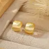 Pendientes geométricos curvos de plata de ley 925 clásicos para mujer cepillados mate ins pendientes de alta gama simples casuales versátiles