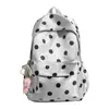 Mochila de Nylon de Gran Capacidad con Lunares Estilo Coreano Ins de Alta Apariencia para Estudiantes de Secundaria y Preparatoria Ligera Simple Mochila de Viaje