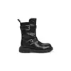 [Piel de Oveja Suave] Botas de Caballero Gruesas Genuinas de Cuero del Tío para Mujer 2025 Nuevo Estilo Tacón Grueso Casual Versátil Botas Ajustadas
