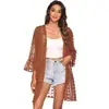 Cardigan de playa de gasa con borlas jacquard para mujer, verano 2023, transpirable, manga 3/4, blusa para nadar