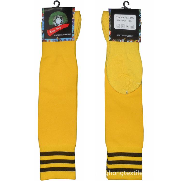 黄色黑横条足球袜