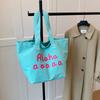 Bolso de Hombro con Estampado de Letras Nuevo Estilo Primavera y Verano 2025 Literario Casual Versátil Bolso Tote de Gran Capacidad Bolso de Axila