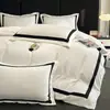Estilo Simples Nórdico Luxo Leve Algodão Lavado à Água Conjunto de Quatro Peças Primavera 2025 Novo Estilo Lençol Capa de Edredom Roupa de Cama Conjunto de Três Peças