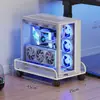 Soporte para host, base para caja de escritorio, estante de almacenamiento, estante móvil para colocar la caja de la computadora, carrito de almacenamiento para el hogar