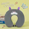 Almohada de Espuma Viscoelástica en Forma de U de Dibujos Animados de Panda Almohada de Viaje Almohada Portátil Almohada para el Cuello Cervical Almohada para la Siesta de Estudiantes Almohada de Dibujos Animados en Forma de U