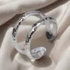 Anillo Geométrico de Acero Inoxidable con Diseño Hueco de Amazon, Joyería Ajustable de Acero de Titanio para Mujer, Pulsera de Cristal Natural