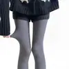 Leggings cinza listradas para emagrecer no outono e inverno com compressão leve, meia-calça versátil para controle da barriga e levantamento do bumbum para mulheres