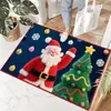 Alfombra Navideña Más Vendida Transfronteriza, Felpudo Decorativo de Terciopelo de Cristal con Ambiente Festivo, Alfombrilla Resistente a Manchas y al Desgaste, Se Puede Enviar en Nombre de Otros
