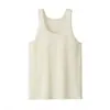 Camiseta sin mangas de cachemir blanco de hilo fino para hombre, prenda exterior o capa interior sin mangas, top versátil casual de moda para primavera y otoño