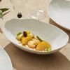 Prato de Peixe Cerâmico para Uso Doméstico, Prato para Peixe Cozido no Vapor, Sensação de Luxo Leve de Alta Qualidade, Prato Fundo Oval Branco, Prato de Servir, Prato de Salada, Novo Modelo 2026