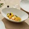 Prato de Peixe Cerâmico de Fábrica para Uso Doméstico, Prato para Peixe Cozido no Vapor, Sensação de Luxo Leve de Alta Qualidade, Prato Fundo Oval, Prato para Legumes, Prato de Salada, Novo Modelo 2026
