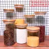 Frasco de vidrio para almacenamiento al por mayor, frasco para cocina, frasco para semillas de grano grueso, 80 de diámetro, botella de vidrio partido para té perfumado.