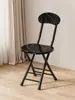 Taburete Plegable con Respaldo, Silla con Cojín Suave, Silla Sencilla para el Hogar, Silla Plegable para Dormitorio, Taburete Pequeño para Balcón, Taburete Redondo Portátil