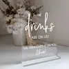 Letrero de Boda Acrílico, Decoraciones para Despedida de Soltera, Letrero de Bebidas para Ceremonia, Letreros de Mesa con Fuente Moderna, Letreros Acrílicos de Mesa para Recepción de Boda y Fiesta de Evento
