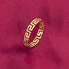 Anillo Europeo y Americano Transfronterizo Estilo Chino Sencillo Patrón Gran Muralla Anillo Hueco Trasero Anillo Galvanizado Ciudad Muralla Anillo de Pareja de Acero de Titanio