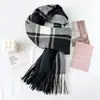 Novo Lenço Xadrez Roxo Taro 2025 para Mulheres no Inverno, Versátil para Homens e Mulheres, Quente Lenço de Imitação de Cashmere para Casal
