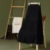 Falda de pastel plisada con ribete de encaje hecha a medida para mujer, dobladillo amplio, nuevo estilo de otoño, de cintura alta, corte A, adecuada para cuerpo tipo pera, que cubre la cadera
