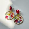 Pendientes de Flores Secas Estilo Country Moderno Fuertes Pendientes Lindos con Sentido de Color Vintage Pendientes Versátiles para Vacaciones y Viajes de Mujer