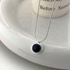 Colar com Pingente Redondo em Prata de Lei S925 Ágata Fosca Preto Fosco Pedra Olho de Tigre Corrente para Clavícula Ágata Cinza Mesmo Estilo para Homens e Mulheres