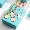Pulsera para Pareja Etiqueta Inglesa en Forma de Corazón Marca T Cierre de Amor Ot Esmalte Azul Anillo de Corazón Melocotón Joyería Estilo Ins Transfronterizo