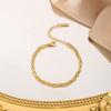 Pulsera de Acero de Titanio Repujado de Lujo Ligero Estilo Francés para Mujer Combinación con Todo Chapado en Oro de 18k Diseño Nicho Simple Collar Estilo Mori Flores