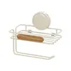 Huazhen Rack de Armazenamento de Ferro-Madeira Pendurado de Múltiplas Camadas para Chão Sem Furos Porta-Papel Toalha Banheiro Rack de Armazenamento para Banheiro