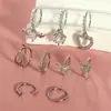 Moda Europeia e Americana Popular Conjunto de 9 Peças de Argolas para Nariz Coração de Aço Inoxidável 20g Piercing para Nariz Joias Venda Direta da Fábrica em Estoque