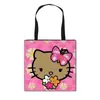Bolso de Hombro de Cuero Negro Hello Kitty Bolsa de Compras de Hombro de Moda y Lindo Bolso Cruzado Grande Bolso de Hombro para Mujer Venta al por Mayor Caliente