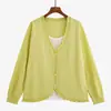 Suéter de punto con volantes, imitación de dos piezas, para mujer de talla grande, otoño 2026, top fino en capas con colores contrastantes para mujer de talla grande 23958