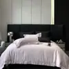 Set de Cuatro Piezas de Satén de Algodón de Fibra Larga de Lujo de Alta Gama, Funda de Edredón de Algodón Puro, Sábana Bajera, Ropa de Cama de Hotel