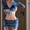 Traje de banho biquíni para mulheres 2024 novo conjunto de quatro peças para férias na praia conservador sexy biquíni de duas peças fonte termal