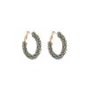 Pendientes vintage hechos a mano con cuentas geométricas, preciosos, diseño personalizado, estilo frío, pendientes circulares con cuentas de arroz