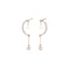 Pendientes Largos con Borlas Estilo Coreano al por Mayor con Diseño de Estrella y Luna para Mujer, Pendientes de Botón Únicos y de Alta Gama con Circonia, Accesorios para Orejas de Nicho