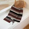 Bufanda Gruesa de Lana Pura Rayas 100% Lana para Mujer Invierno Nuevo Estilo Unisex Cálida Tejida Versátil Bufanda para el Cuello de Mujer