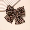 Grampo de Cabelo com Estampa de Leopardo e Laço Estilo Retrô Europeu e Americano Primavera Presilha de Cabelo Moda Traseira de Cabeça Rabo de Cavalo Acessórios de Cabelo