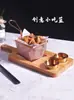 Bandeja de porco crocante para hot pot, batatas fritas, prato para molho de lanche de aço inoxidável azul frito, adequado para hotéis rústicos, clubes e culinária artística