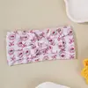 Linda Diadema y Tocado con Estampado para Bebé Estilo Europeo y Americano, Diadema Ancha Elástica Suave con Lazo para Bebé y Tocado