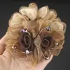 Elástico de cabelo floral estilo coreano, scrunchie elegante, acessório de cabelo de malha para o verão, faixa de cabelo de alta qualidade, ornamento de cabelo elegante para coque em mulheres