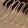 Colar de Pérolas Shijia Super Imortal Simples para Mulheres Corrente Clássica para Clavícula Versátil Sem Cor Estilo Coreano Elegante Colar Clássico