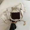 2026 Nova Moda Cor Color Block Corrente Cordão Contas Casual Simples Grande Capacidade Bolsa de Ombro Transversal para Mulheres