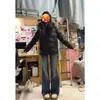 Jaqueta de Algodão Unissex com Gola de Pelo, Espessa, Quente, Loose, Estilo Coreano, Nicho, para o Outono e Inverno, Retrô, Tendência Ins