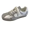 Zapatos de Skate Retro Color Block Estrella para Mujer 2026 Otoño Nuevo Estilo Aumentador Oculto de Altura Zapatos de Entrenamiento Alemanes con Cordones Zapatos Deportivos Casuales