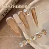 Lujo Ligero K9 Champagne Apilado Decoraciones de Uñas con Pedrería Cristal Ardiente Dulce de Roca Cuadrado Gordo Huevo de Paloma Sin Base Portavasos Accesorios de Bola de Pedrería
