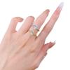 Mujing Jewelry S925 Plata Chapada en Oro Ovalado 6*8mm Anillo de Diamante Único Anillo Simple Hermoso de Estrella para Mujer