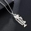 Collar de espiga de pescado retro punk distintivo para hombre, diseño nicho hip hop callejero, colgante de celebridad de internet, para hombre y mujer, combina con todo