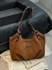 Bolsa de Camurça para Mulheres, Nova Moda Transfronteiriça Versátil Bolsa Tote para o Dia a Dia, Bolsa Casual de Ombro/Axila, Bolsa de Mão