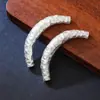 Plata Pura 999 Vintage 3D Martillado Duro Textura Martillada Tubo Curvo Tubo de Plata Pulsera Media Accesorios DIY Pulsera de Cristal Accesorios de Joyería de Plata